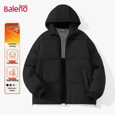 Baleno Men's Solid Color Hooded Winter Puffer Jacket