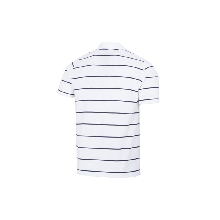 Adidas Striped Logo Sports Casual Short Sleeve Polo Shirt Men Tops White HE7435