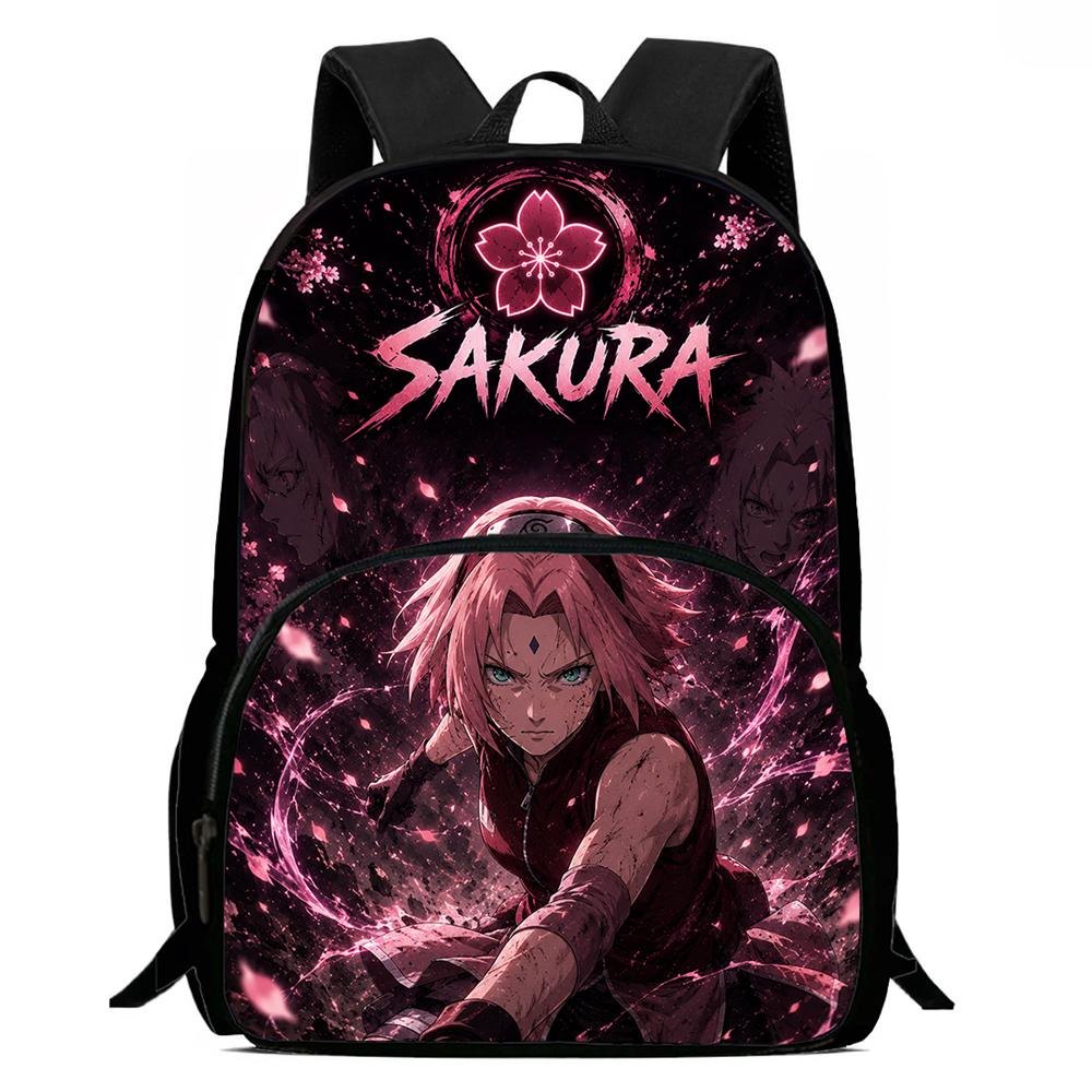 NARUTO Cartoon Anime Kids Backpack,With Adjustable Shoulder Strap & Front Pocket,Lightweight & Durable,for Boys & Girls Age 5-10