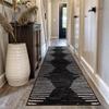 Modern Nordic Style Runner Rug Geometric Wave Black White Stripes Carpet Contemporary Hallway Living Room Bedroom Bathroom Decor