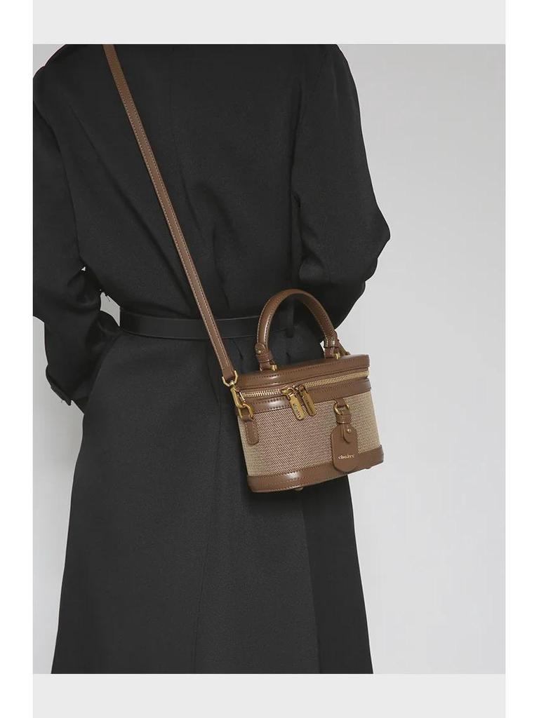 Modna damska płócienna torebka retro typu box na lato 2024: Luksusowa torebka na ramię crossbody