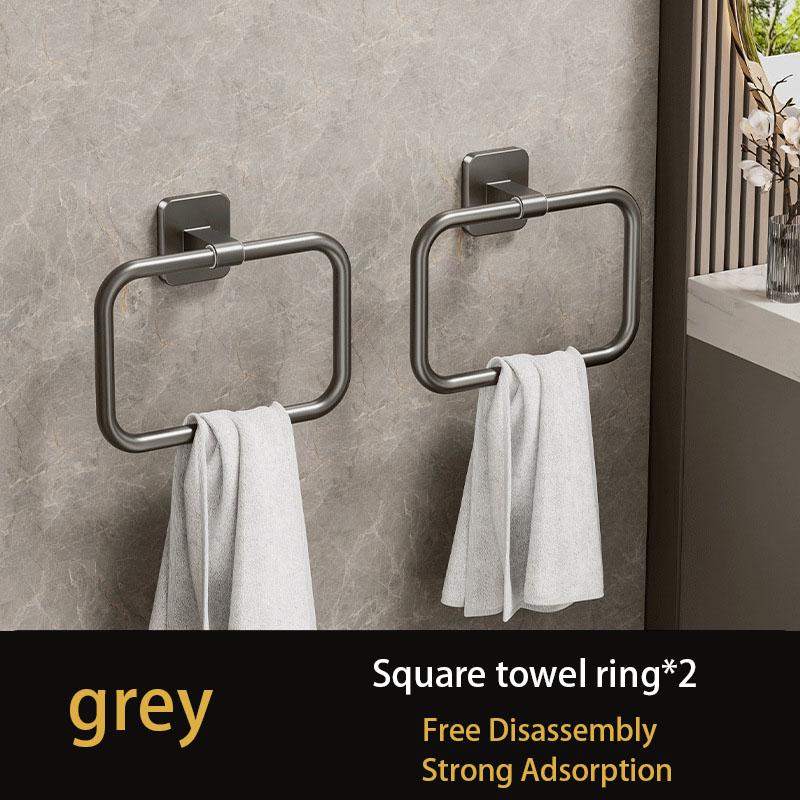 Towel Storage Rack Bathroom Punch-free Wall-mounted Powerful Self-adhesive Creative Towel Ring Toilet Towel Storage Rack