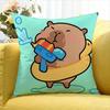 Cute Capybara Household Various Sizes Square Pillow Case For Car Home Bedchamber Decor