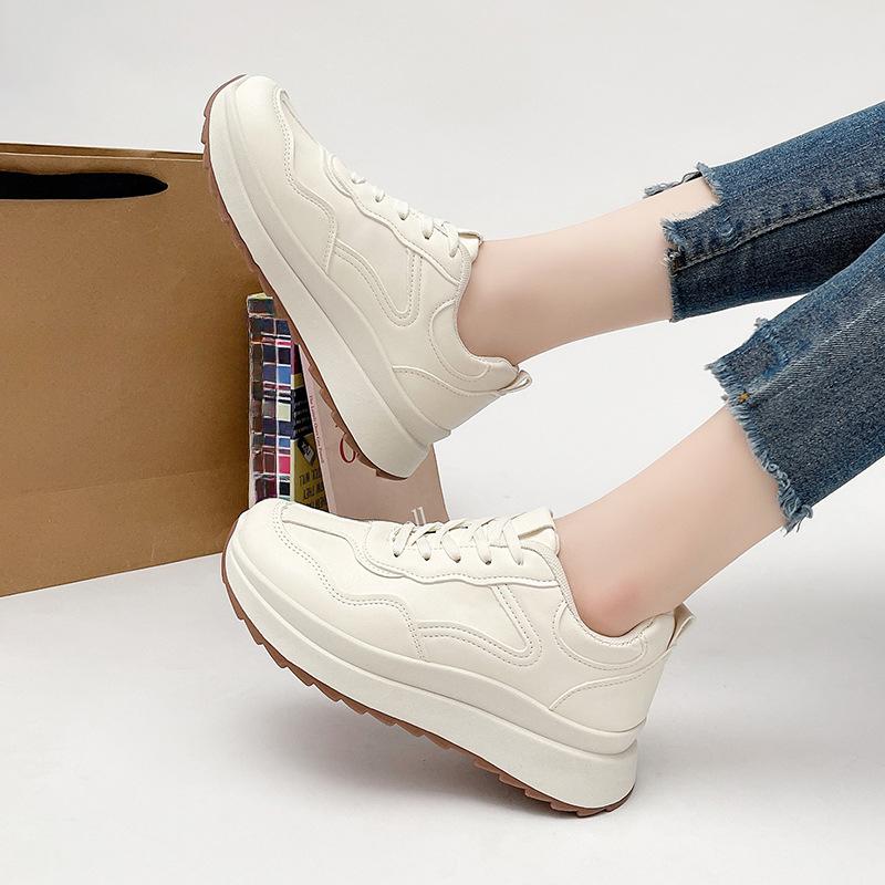 Dad Shoes Children's Spring and Autumn New Ins Trendy Thick-soled Versatile Leather Surface Heightening Casual Shoes