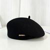 Elegant Japanese Style Hollowed Out Beret Hat Vintage Fashionable Weave Painter Hat Fresh Color Thin Crochet Knitted Cap Beach