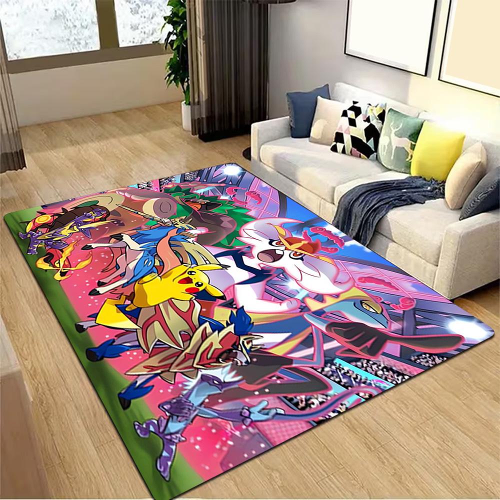 Pokemon Go Pikachu Poster Decoration,Carpet,Living Room,Bedroom, Non-slip,Square rug