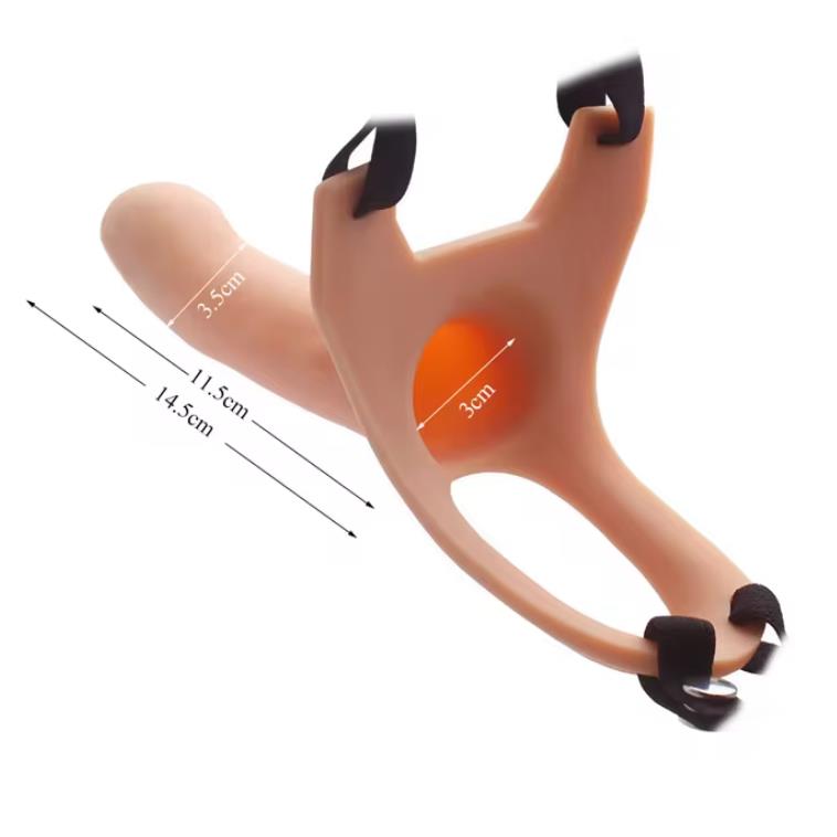 Big Size Silicone Strap On Dildo for Men Realistic Penis Extender Enlarger Male Hollow Strapon Dildo+Bullet Vibrator Sex Product