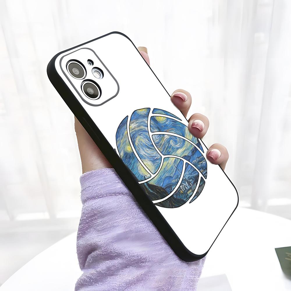 

Volleyball Painted Phone Case For IPhone 17 Pro Max 15 Pro 16 14 Plus 12 13 Mini 11 Pro Shockproof Soft Cover iPhone14 ProMax
