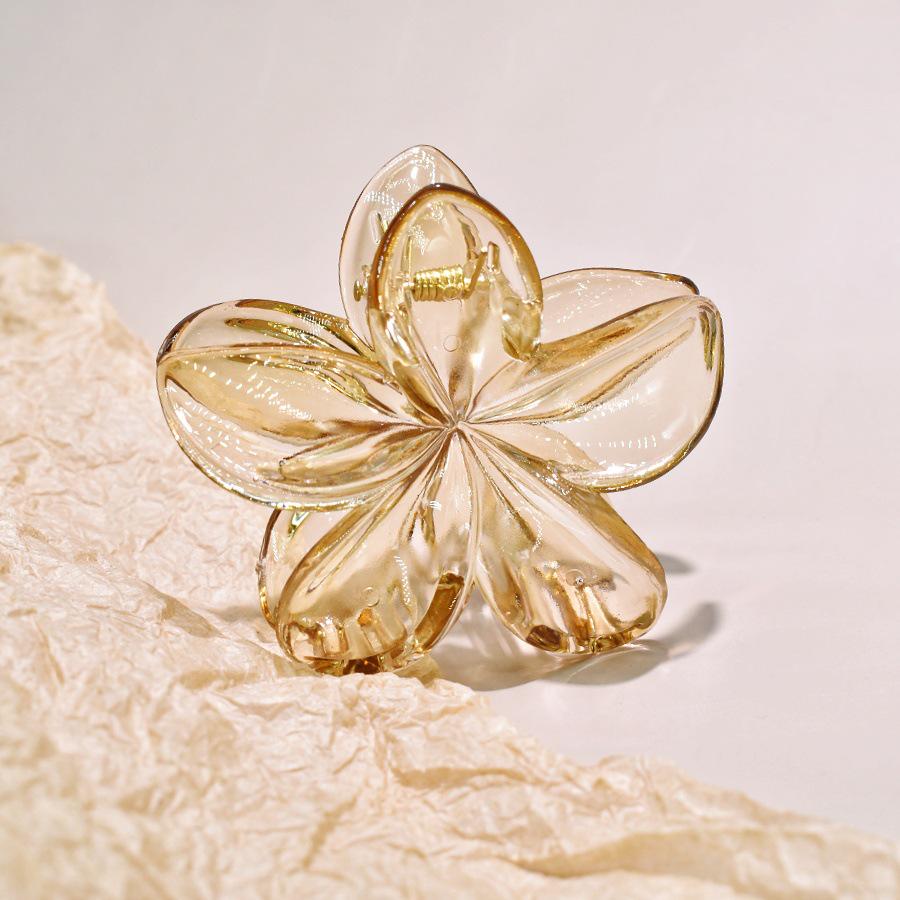 7cm Frangipani Hair Claw Clip - Colorful, Versatile Updo & Ponytail Accessory