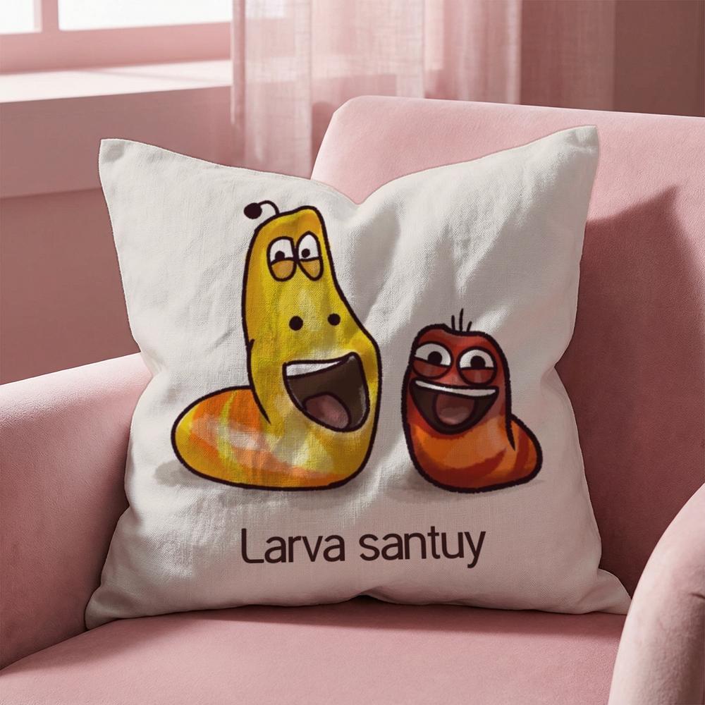 Funny L-Larva Cushion Cover Multi-Scene Pillow Cover for Home & Car - Reversible, Soft & Durable for Daily Use