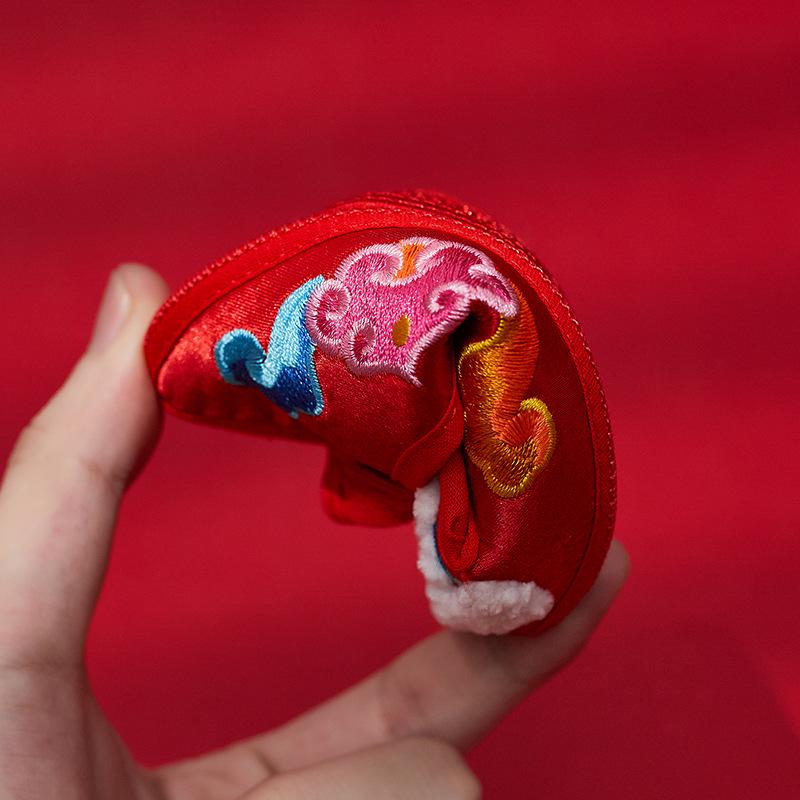 Infant Soft Sole Embroidered Shoes - Dragon & Tiger Design