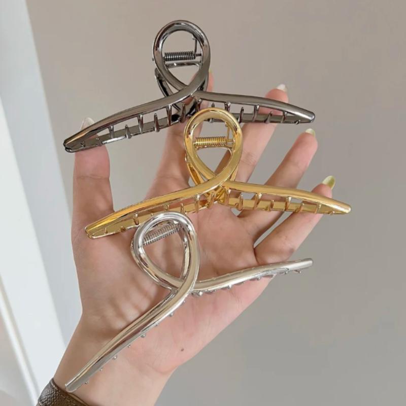 13.5cm Oversized Metal Hair Claws Women Fashion Large Shark Hair Clip Crab Barrettes Fashion Hairpins Headwear For Girl Hair Accessories