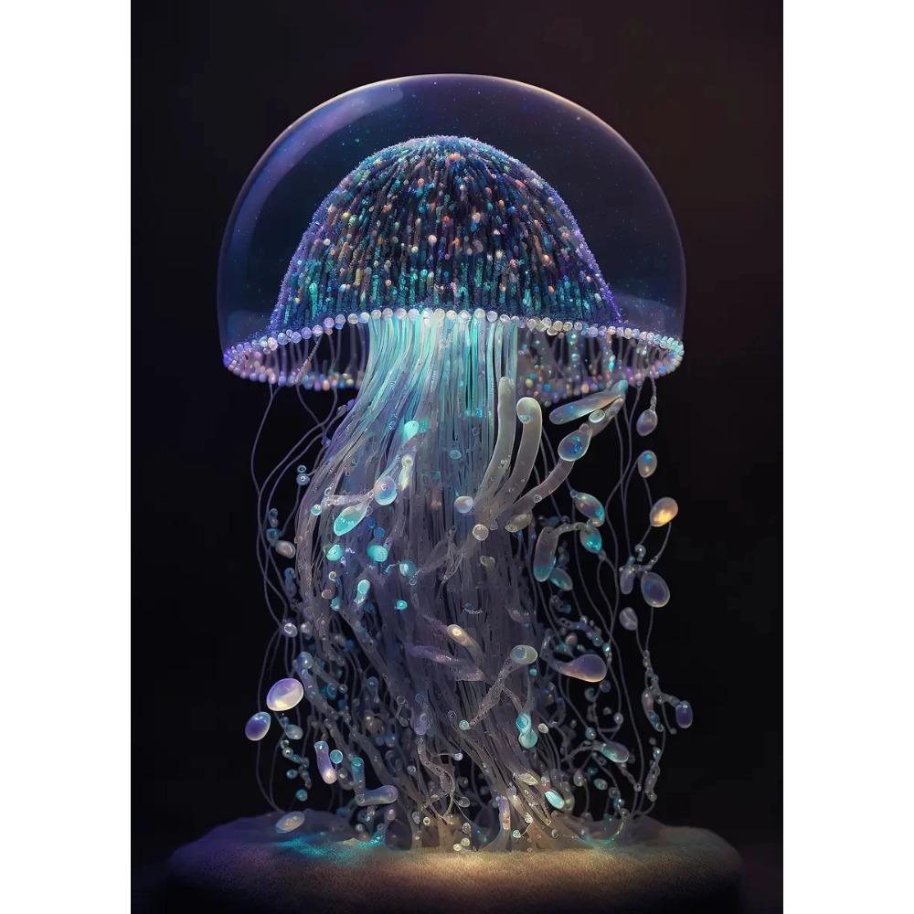 Vibrant Colorful Jellyfish Marine Wildlife Posters Nautical Coral Prints Canvas Painting Wall Art Picture Home Living Room Decor