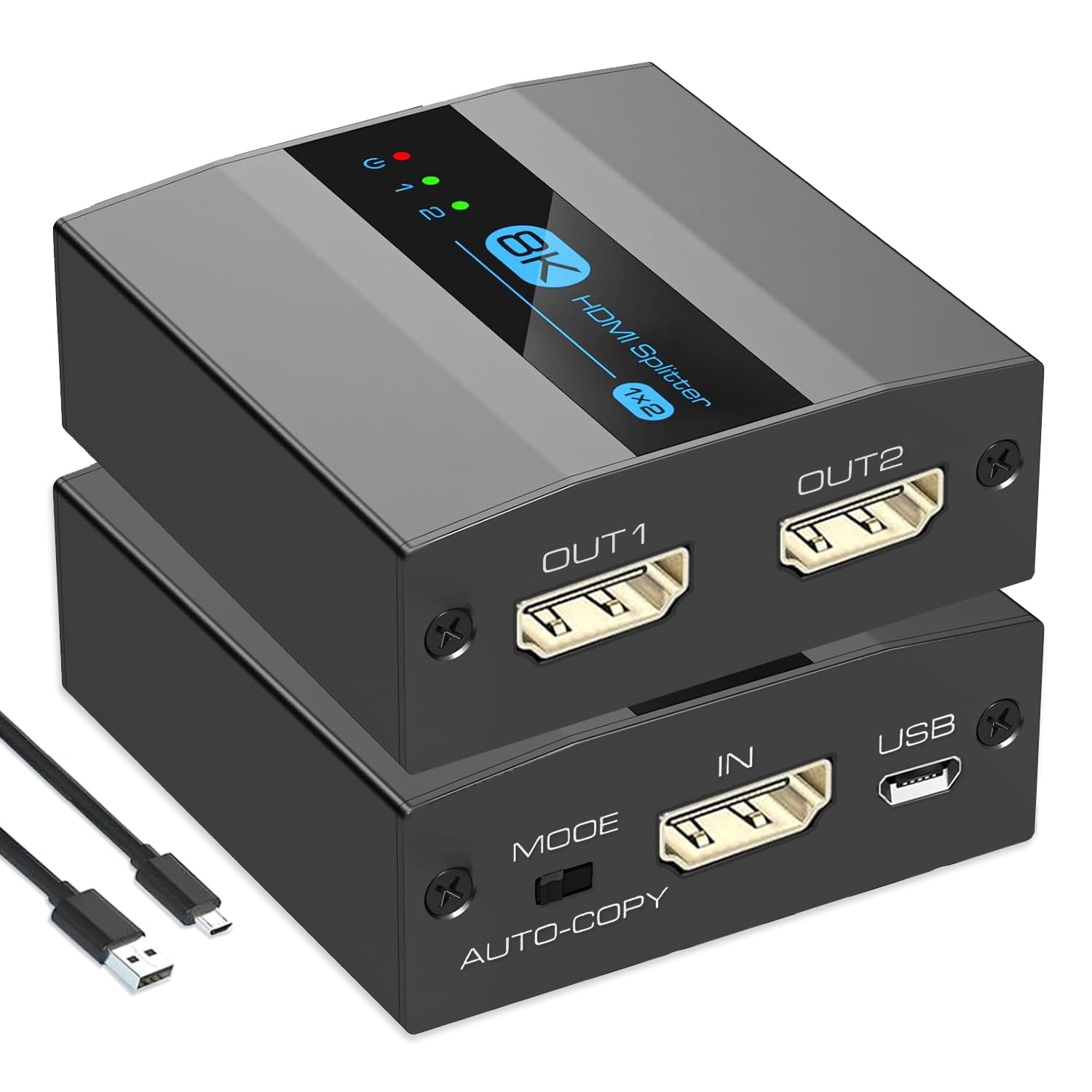 

2 screens simultaneous 8K HDMI splitter SP907 1 input 2 output splitter 4K 144Hz 2 screens simultaneous output Splitter branch compatible splitter PC