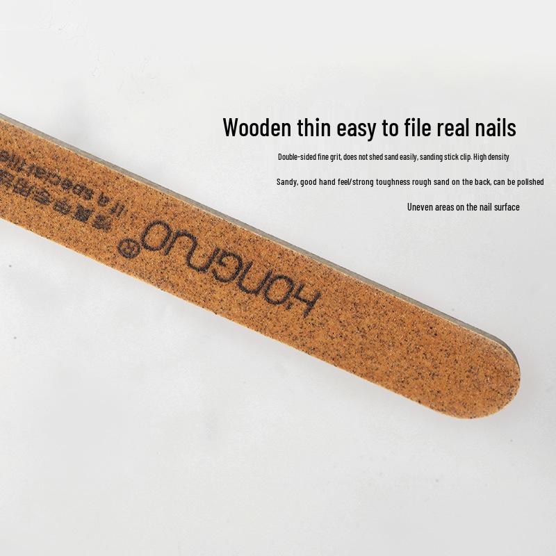 50 Ultra-Thin Nail Wood Sticks: Fine Grit 180/240 Polishing Files for Natural Nail Shaping