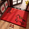 Entrance Door Floor Mat Red Entrance Foot Mat Foyer Home Use Dirt Resistant and Dust Removal Carpet