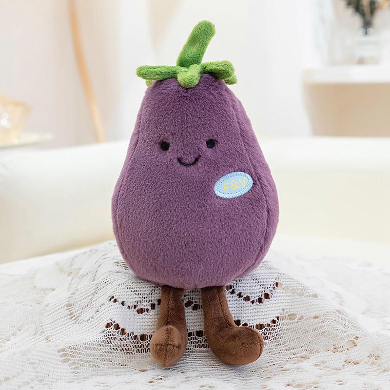 Creative Eggplant Doll Red Umbrella Umbrella Mushroom Doll Cute Vegetable Fruit Shape Plush Toy Boutique Doll