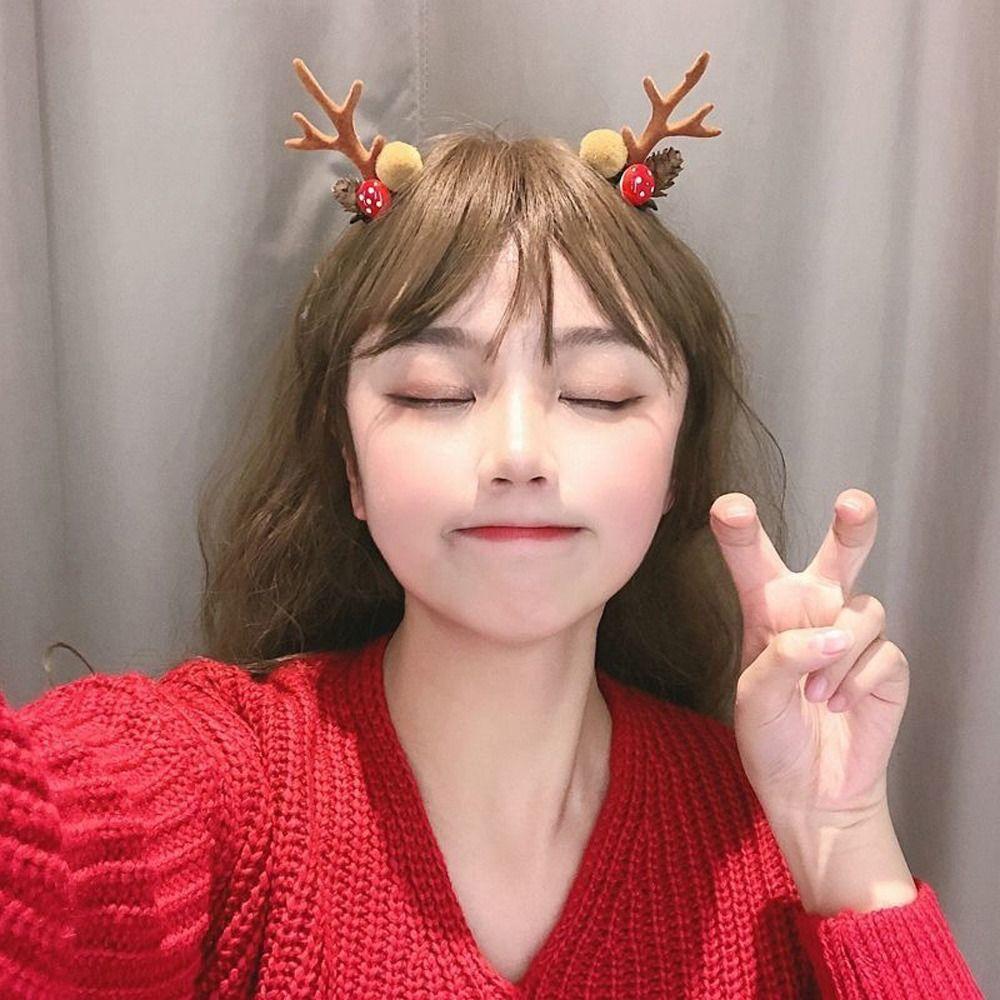 Girls Side Clip Children Gift Women Barrettes Antler Hairpins Bangs Clip Christmas Hair Clips