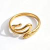Gold Snake & Star Stainless Steel Adjustable Ring Set (9 Pieces)
