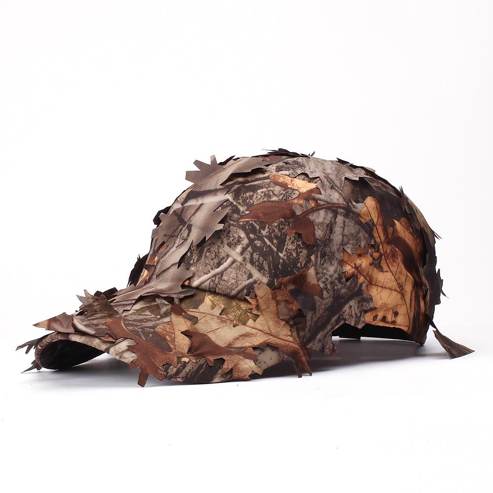 Boonie Camouflage Men'S Hats 3D Leaves Camo Tactical Cap Ghillie Caps Hunter Sniper Hats Fishing Sun Protection UV Blocking Hunting Accessories