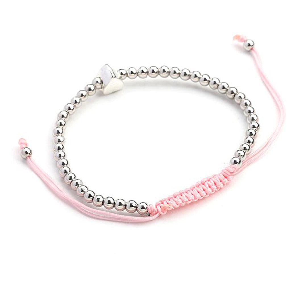 Les Trésors De Lily [K4408] - Silver Pink Shambhala Bracelet 'Love'