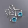 Sky Blue Topaze Gemstone 925 Sterling Silver Artisan Jewelry Earrings For Wife EE-33-6