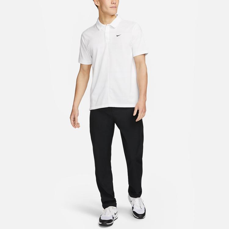 Nike Polo Shirts Men's White Polo Collar Moderate Straight Fit DV7907-100