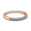 London Blue Topaz Band Petite Eternity Ring - 925 Sterling Silver Rose Gold Vermeil