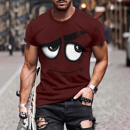 Camiseta Casual Divertida para Hombre Estampados de Animales de Dibujos Animados Camiseta Cuello Redondo Manga Corta Pullover para Uso Diario Fiesta Callejera Playa