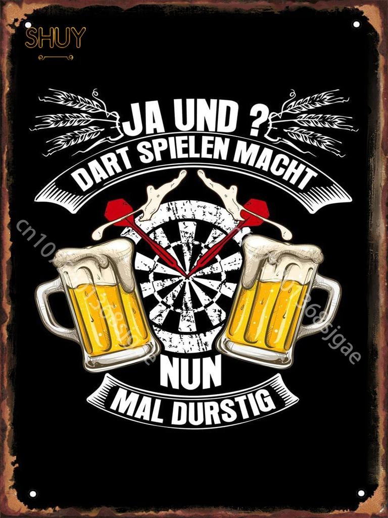 Vintage Darts Billiards Pinballs Metal Tin Signs - Bar Club Pub Wall Decor, Entertainment Venues Home Plaques