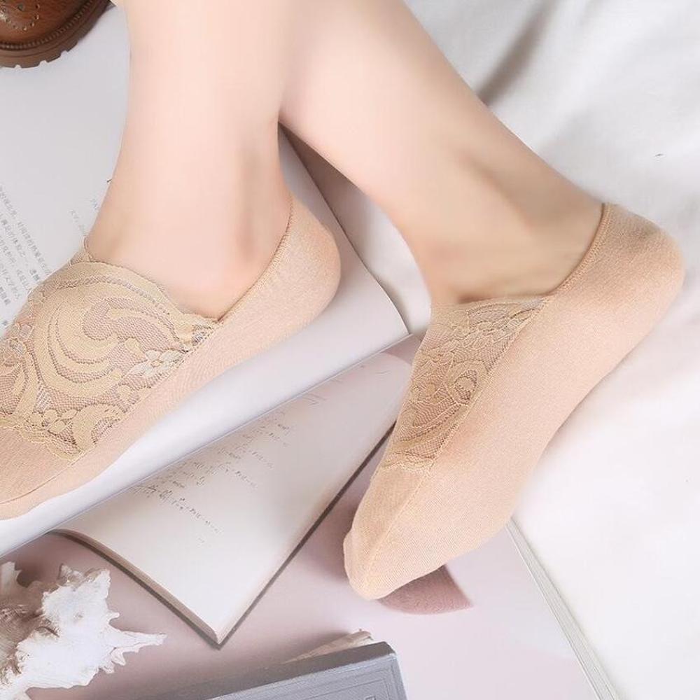 Dame Transparent Kurze Spitzensocken Frauen Sommer Aushöhlen Boot Socken Hausschuhe Weibliche Weiche Spitzensocke