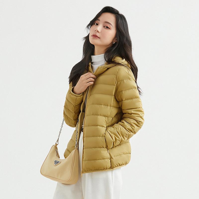 

FASHION Couple down jacket 90 white duck down men s women s same light thin Korean version hooded short autumn winter light jacket XXXXL