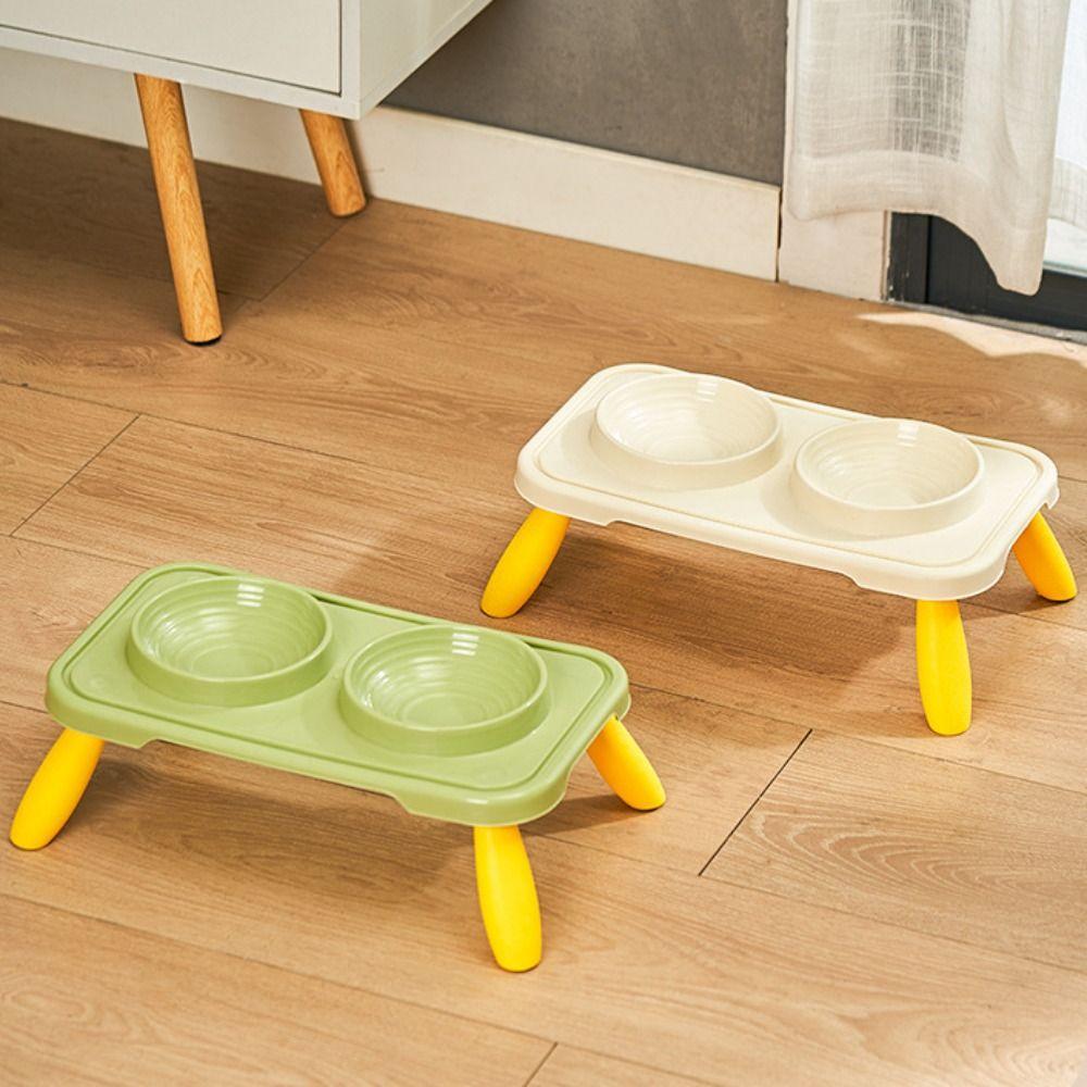 2-in-1 Pet Bowl Non-Slip Dog Food Container Practical Cat Double Bowls