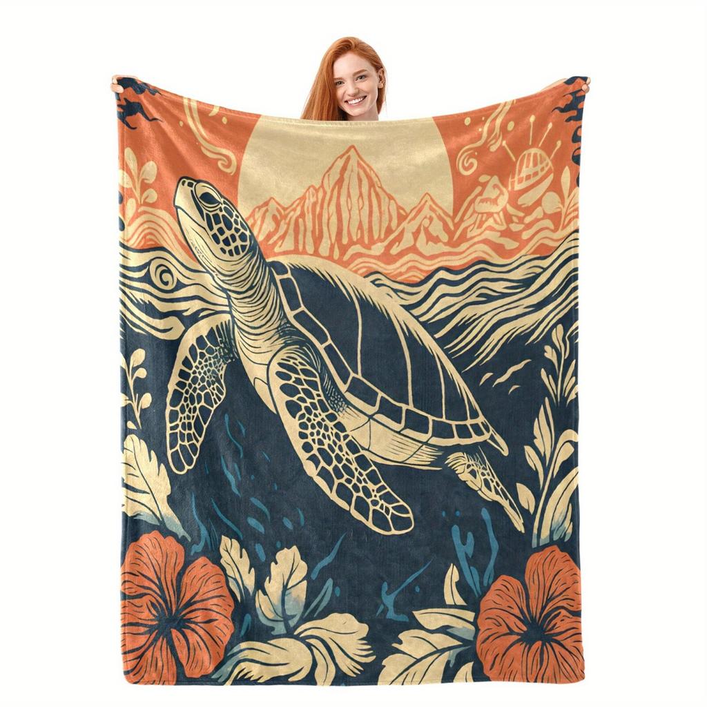 Australian turtle print blanket flannel blanket for sofa office car blanket room decoration