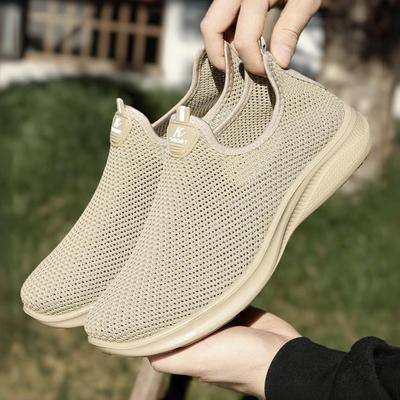 Zapatos Ligeros de Malla Transpirable sin Cordones para Hombres de Mediana Edad y Adultos Mayores, Modernos y Casuales.