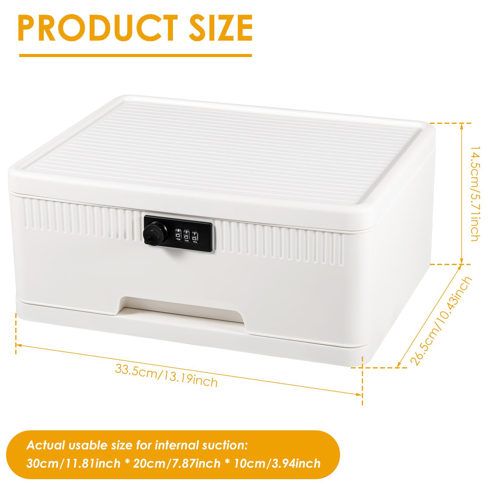 Password Lock Storage Box Single/Double Layer Safe Box with Lock Large Capacity Lockable Storage Container Bin for Valuables