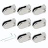 8pcs Stainless Steel Glass Clamps for 6-8mm/8-10mm/10-12mm Thickness Glass Support Brackets Clips with Hex Screwdriver
