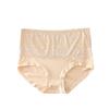 4Pcs Sweet Mid Waist Lace Flower Briefs Large Size Tummy Control Seamless Panties Lingerie Underpants Underwear for Women Gifts