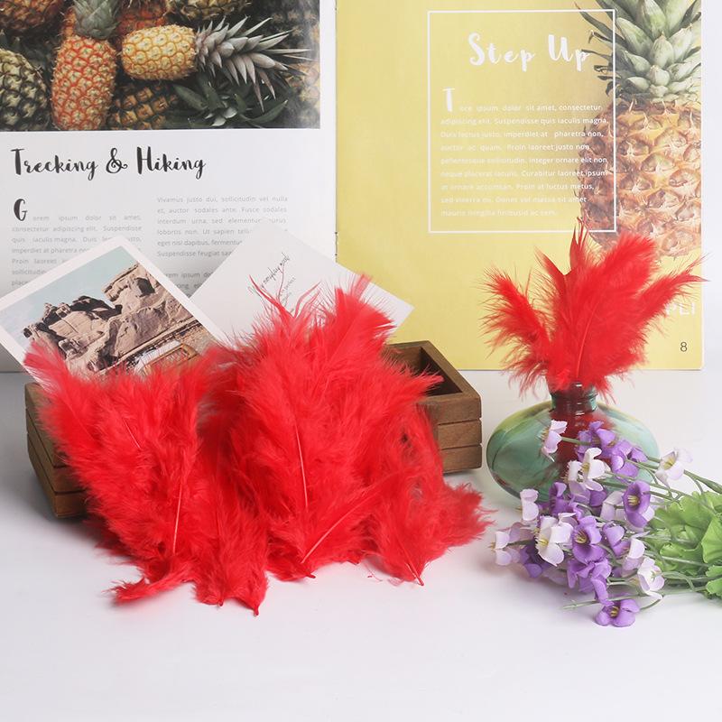 50Pcsdy Color Bamboo Tube Feather Turkey Feather Jewelry Accessories Crafts Pet Toys Decorative Materials