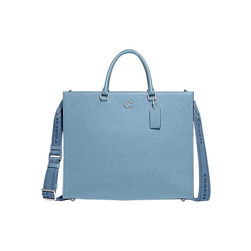 

COACH handbag 40 solid color logo Logo cross pattern shoulder strap letter embroidery canvas with leather Tote bag Tote bag shopping bag crossbody bag синій