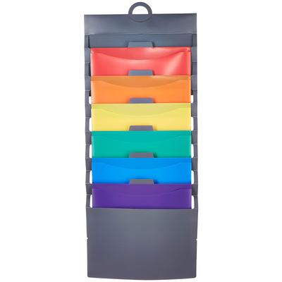 AmazonBasics Document Organizer A4 File 6 Pocket Wall Pocket Hanging Hook Multicolor