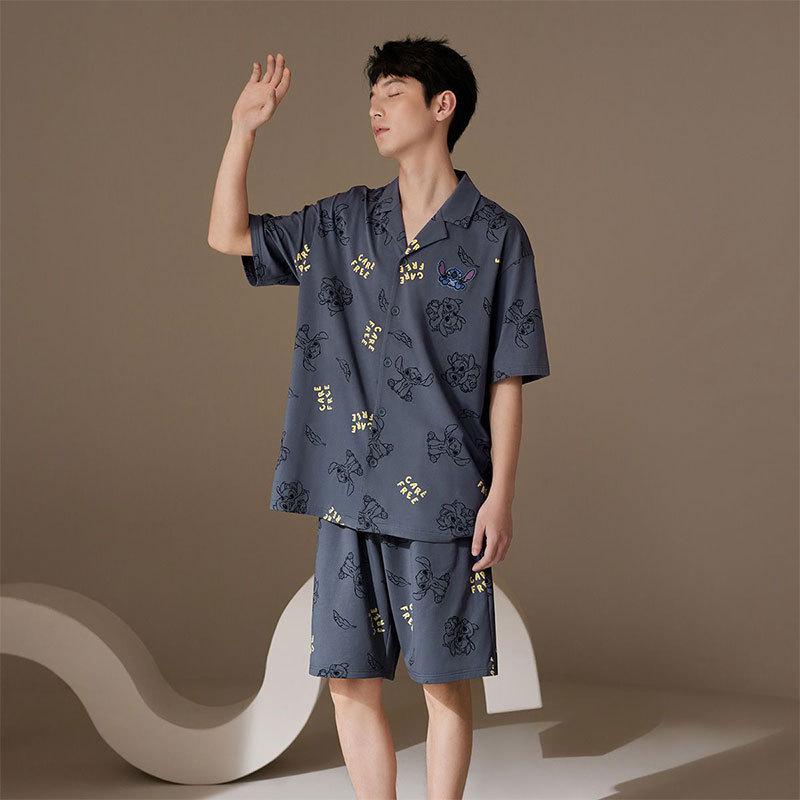 

Men s Summer Imitation Cotton Cardigan & Shorts Set – Casual, Loose-Fitting, Short-Sleeved, Perfect for Home or Outdoor Wear. XXXL