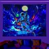 VIKAMA Tapisserie Astronaute Psychédélique Ciel Étoilé Nébuleuse Design Donut Néon Salle de Jeu Bohème Décoration Intérieure Dortoir Salon