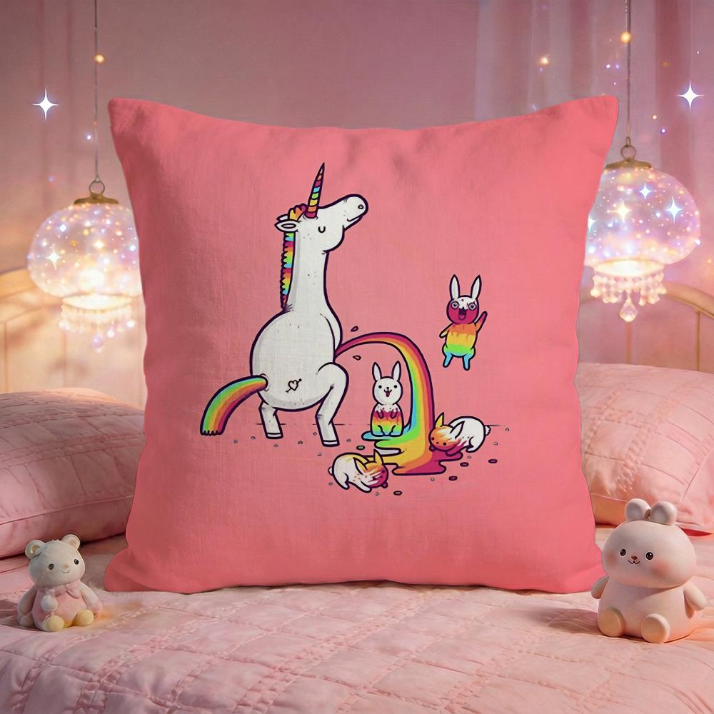 Fantasy Magical Unicorn Cushion Cover Premium Comfort Reversible Pillow Cove Two in One Design for Any Room Car Interior