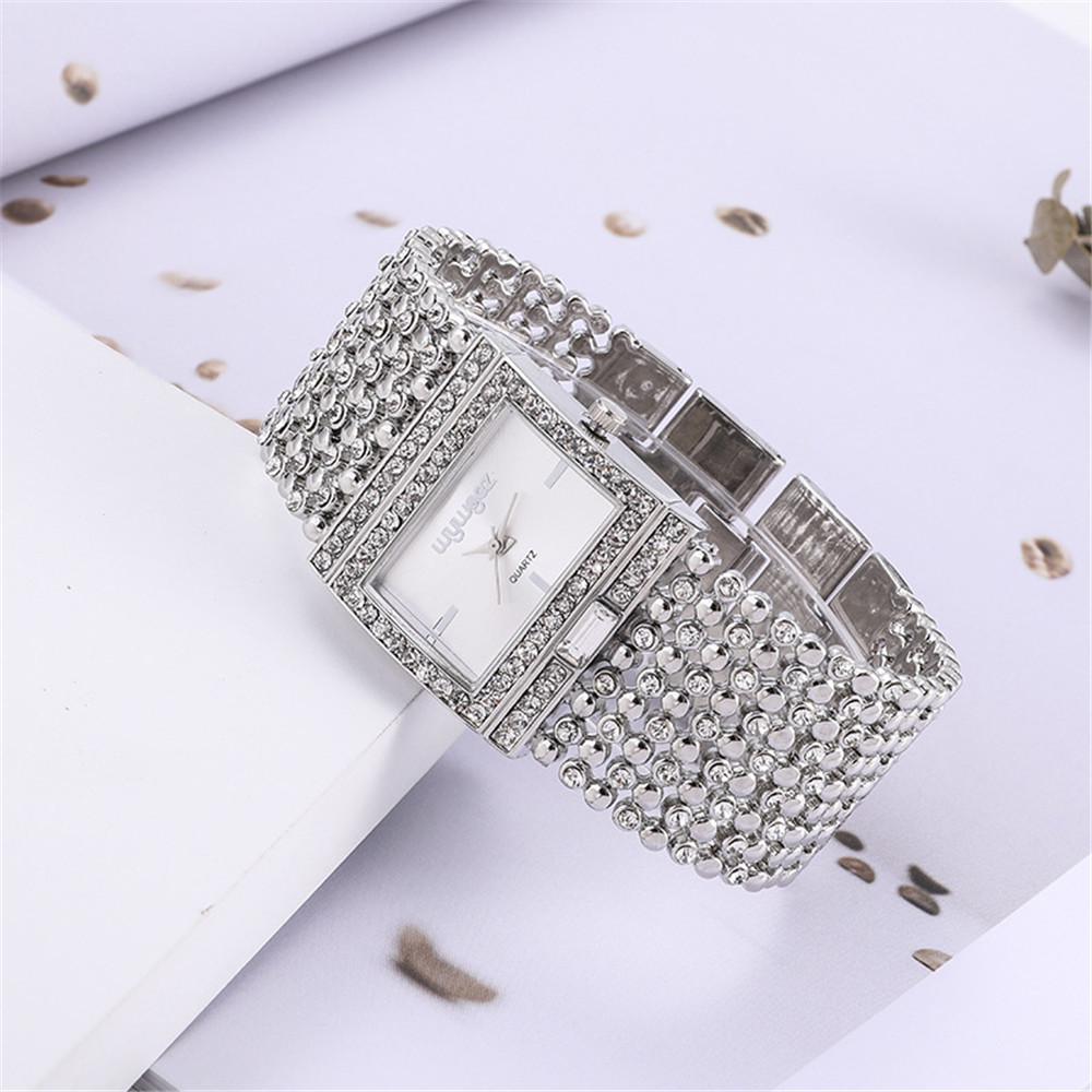 Luxury Ladies' Square Quartz Watch - Casual Stainless Steel with Diamond Accents