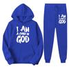 Trend Plus Size Fleece Sweater Sweatpants Set New Hooded Drawstring Printed Alphabet Sweater