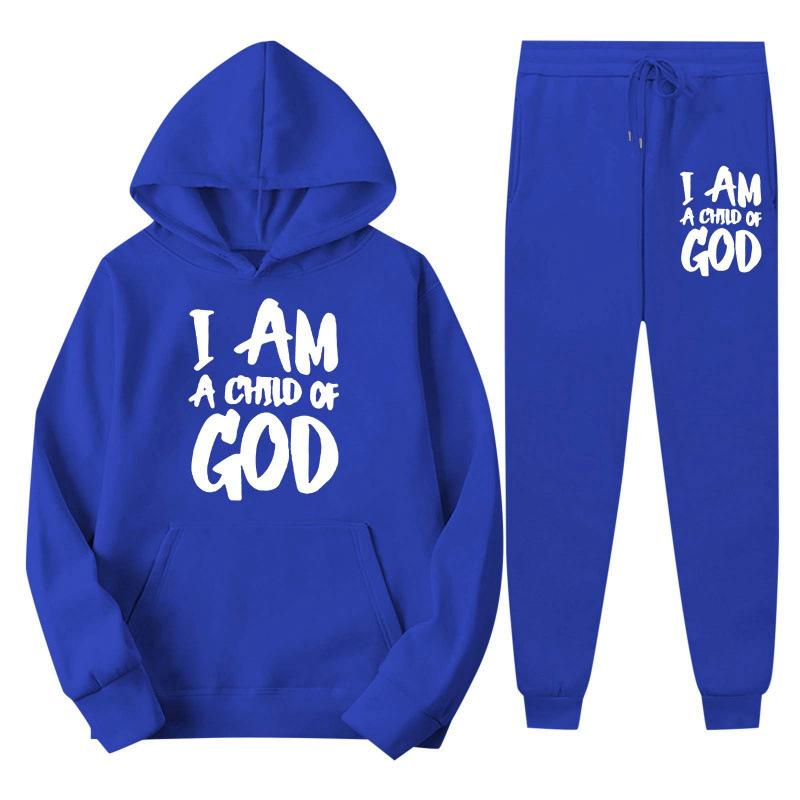 Trend Plus Size Fleece Sweater Sweatpants Set New Hooded Drawstring Printed Alphabet Sweater