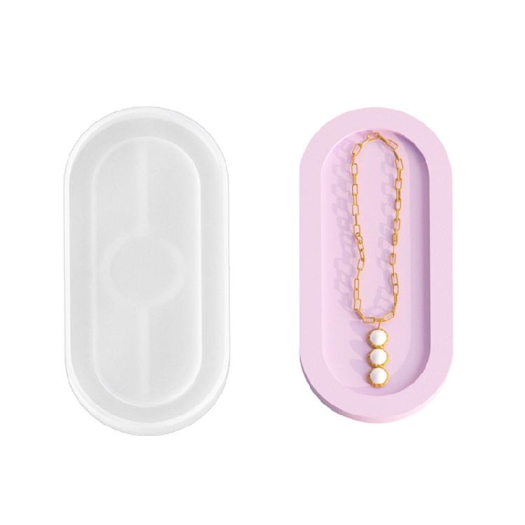 Jewelry Holder Organizers Making Silicone Mold Oval Tray Coaster Dish Plate Molds