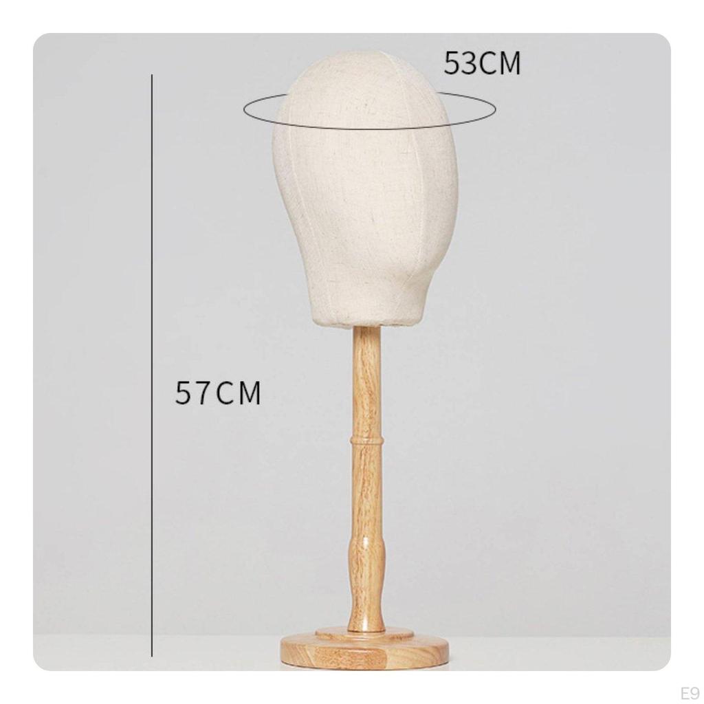 Espositore da Tavolo per Cappelli Manichino Versatile in Legno Testa di Manichino Legno Massiccio Espositore da Banco per Cappelli per Rivenditori,