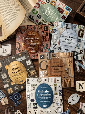 American Retro Journal Material Stickers: Uppercase English Letters Typeface